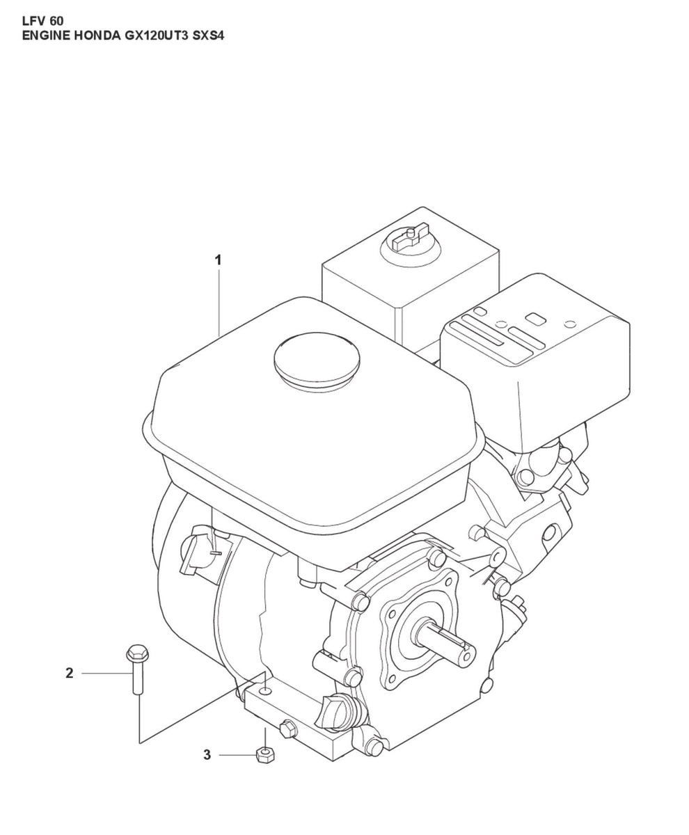 Engine Honda GX120UT3 SXS4 Parts For LFV 60 By Husqvarna