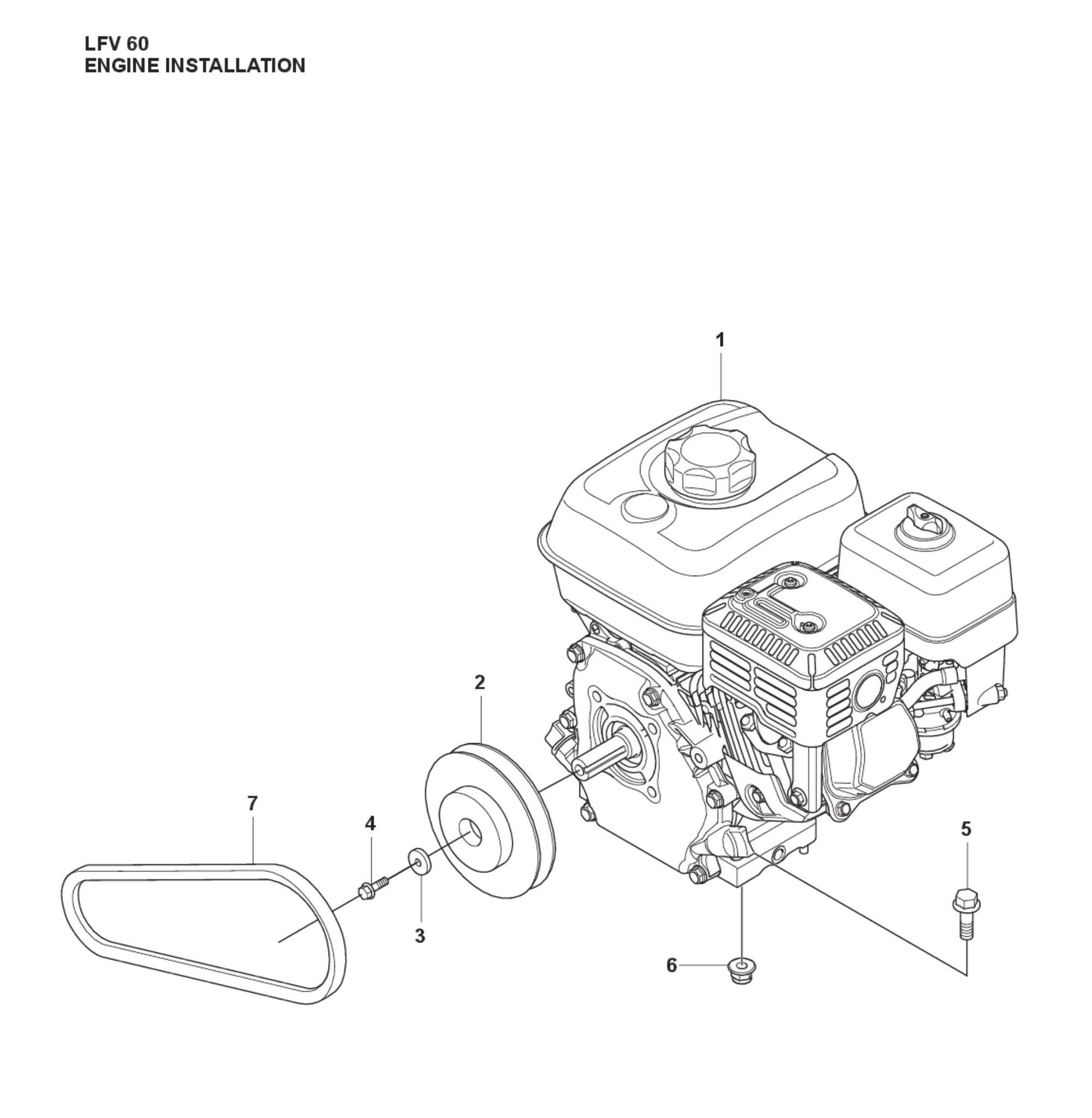 Engine Installation Parts For LFV 60 By Husqvarna