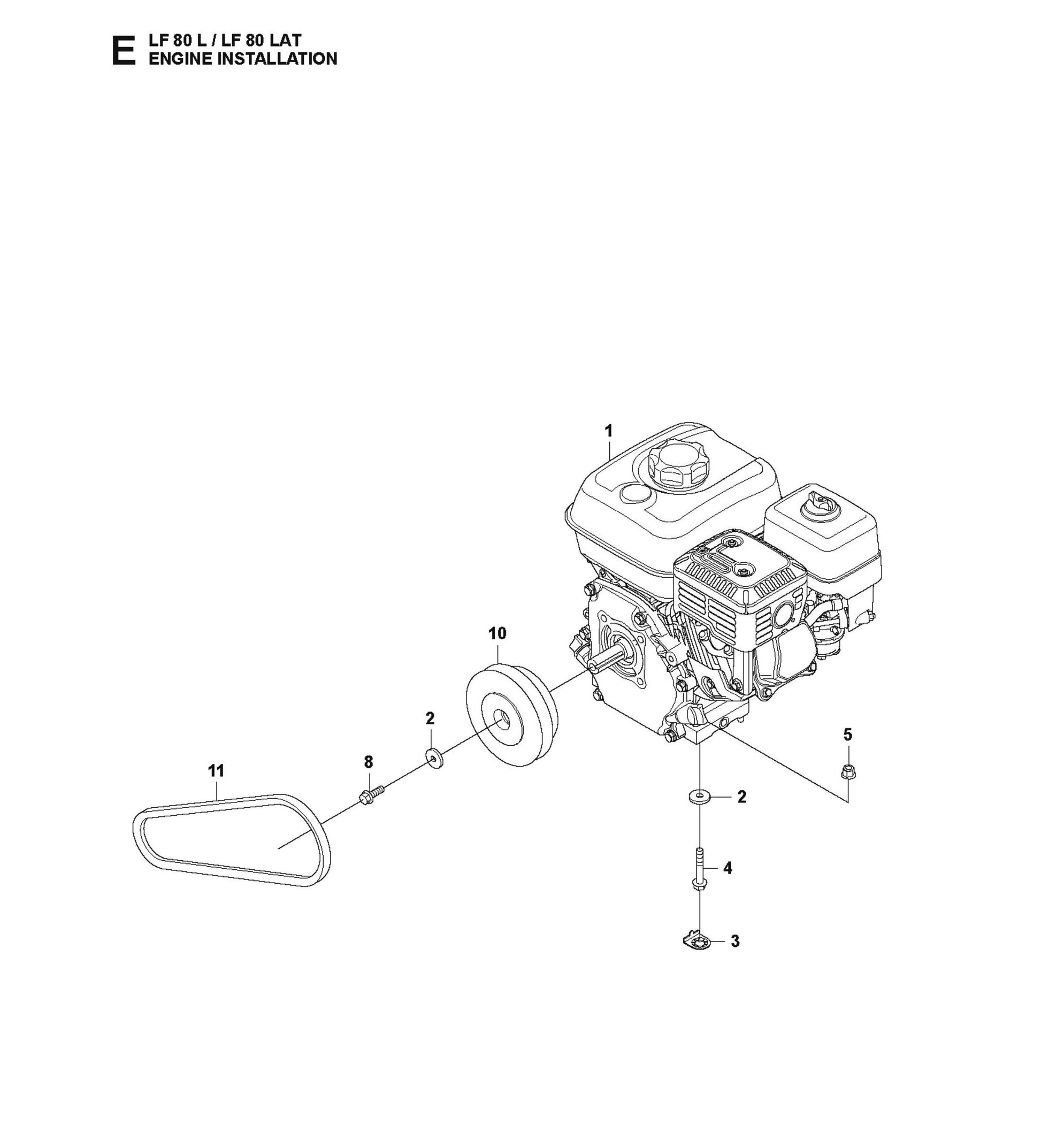 Engine Installation Parts For LF 80 L By Husqvarna