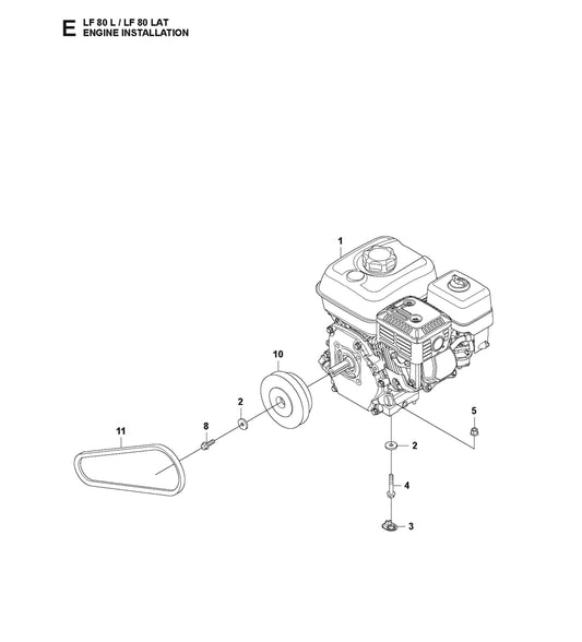 Engine Installation Parts For LF 80 L By Husqvarna