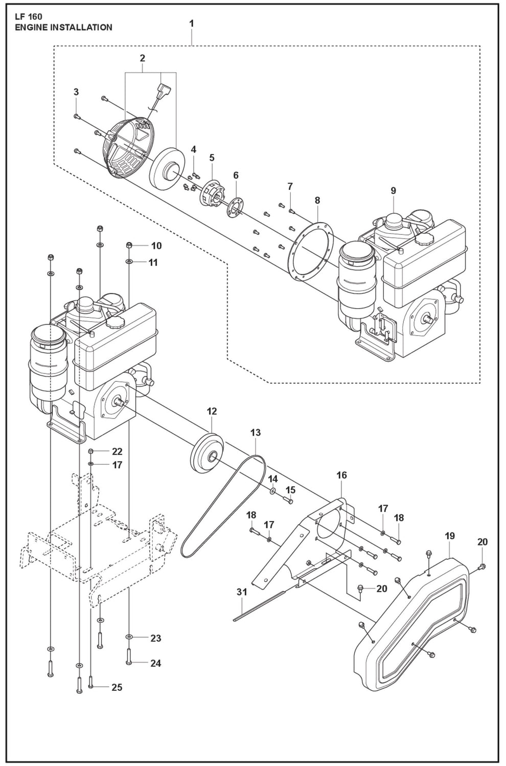 Engine Installation Parts For LF 160 Diesel By Husqvarna