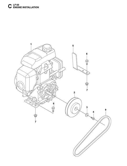 Engine Installation Parts For LF 60 LAT By Husqvarna