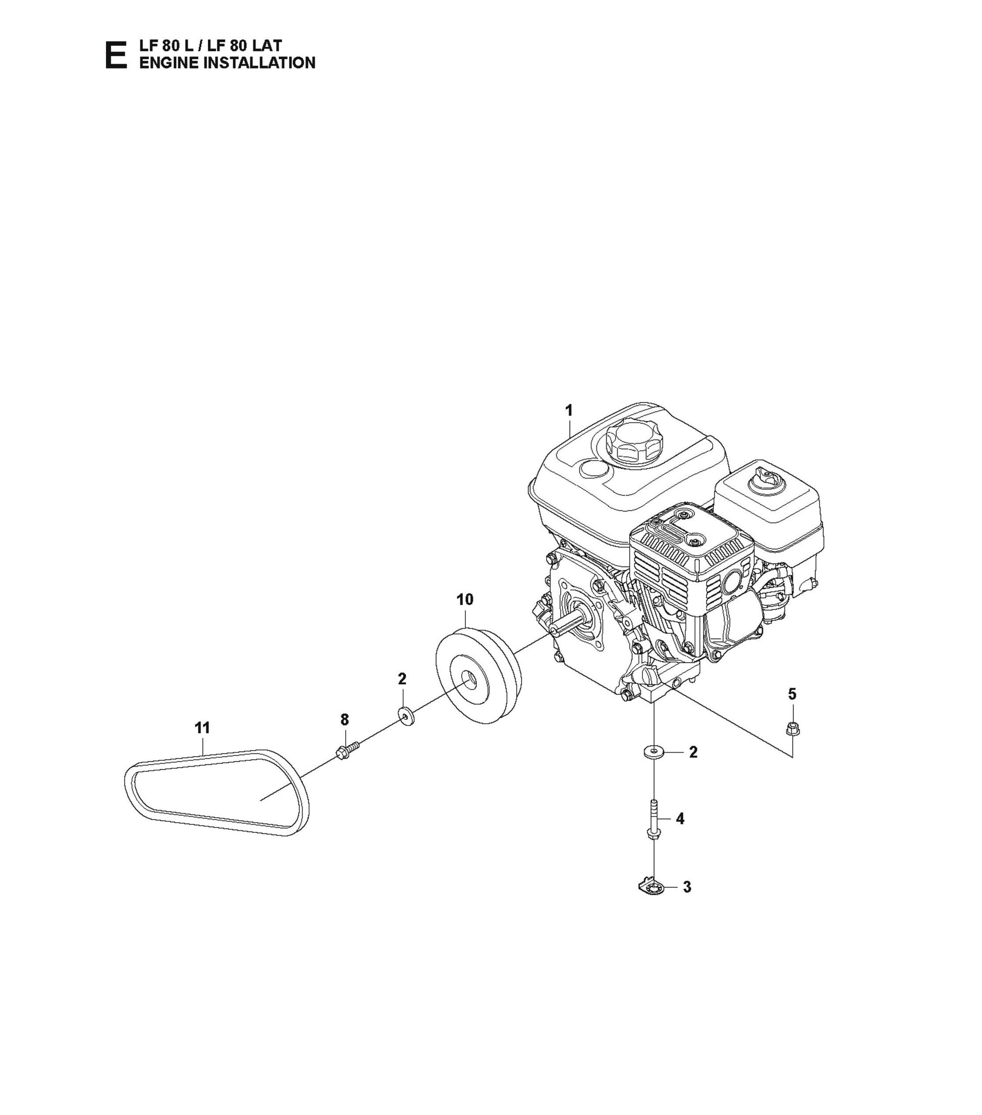 Engine Installation Parts For LF 80 LAT By Husqvarna