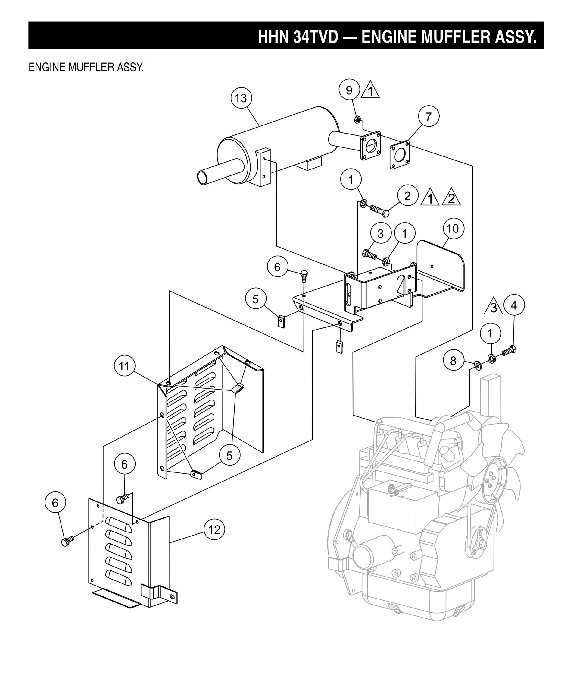 HHN-34TVD Engine Muffler Assembly