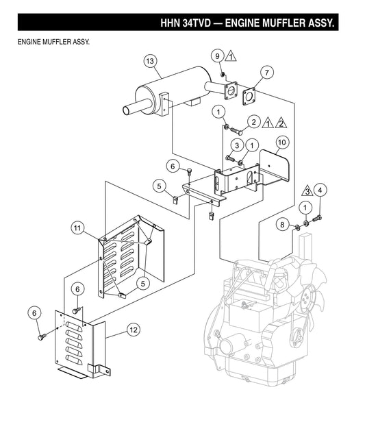HHN-34TVD Engine Muffler Assembly