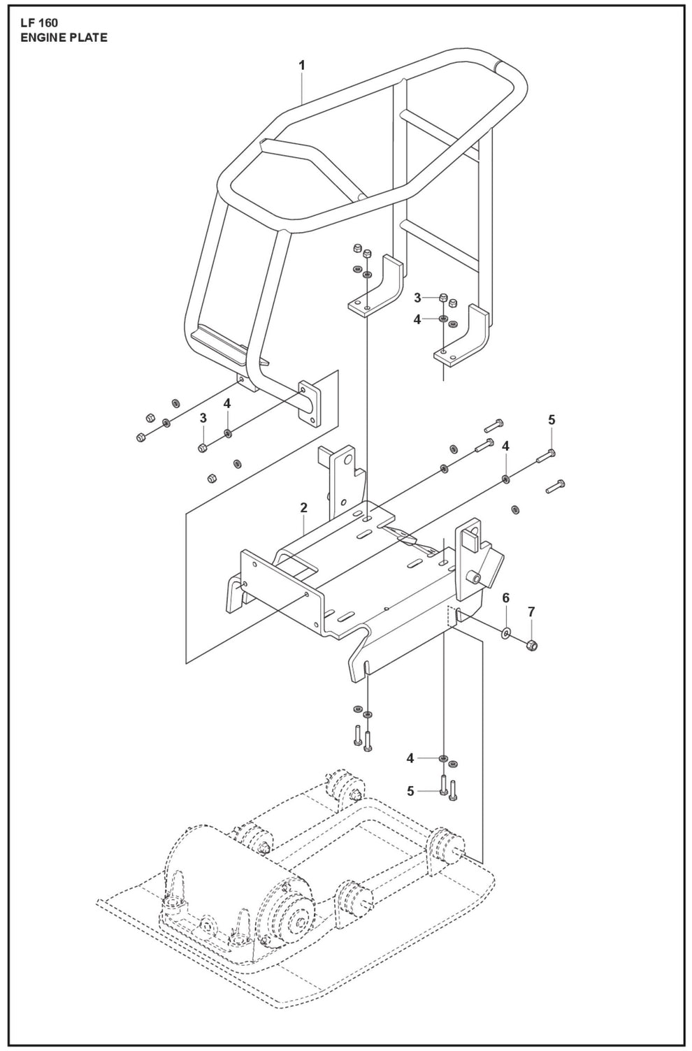Engine Plate Parts For LF 160 Diesel By Husqvarna