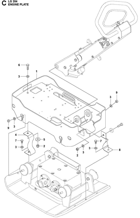 Engine Plate  Parts For LG 204 Diesel By Husqvarna