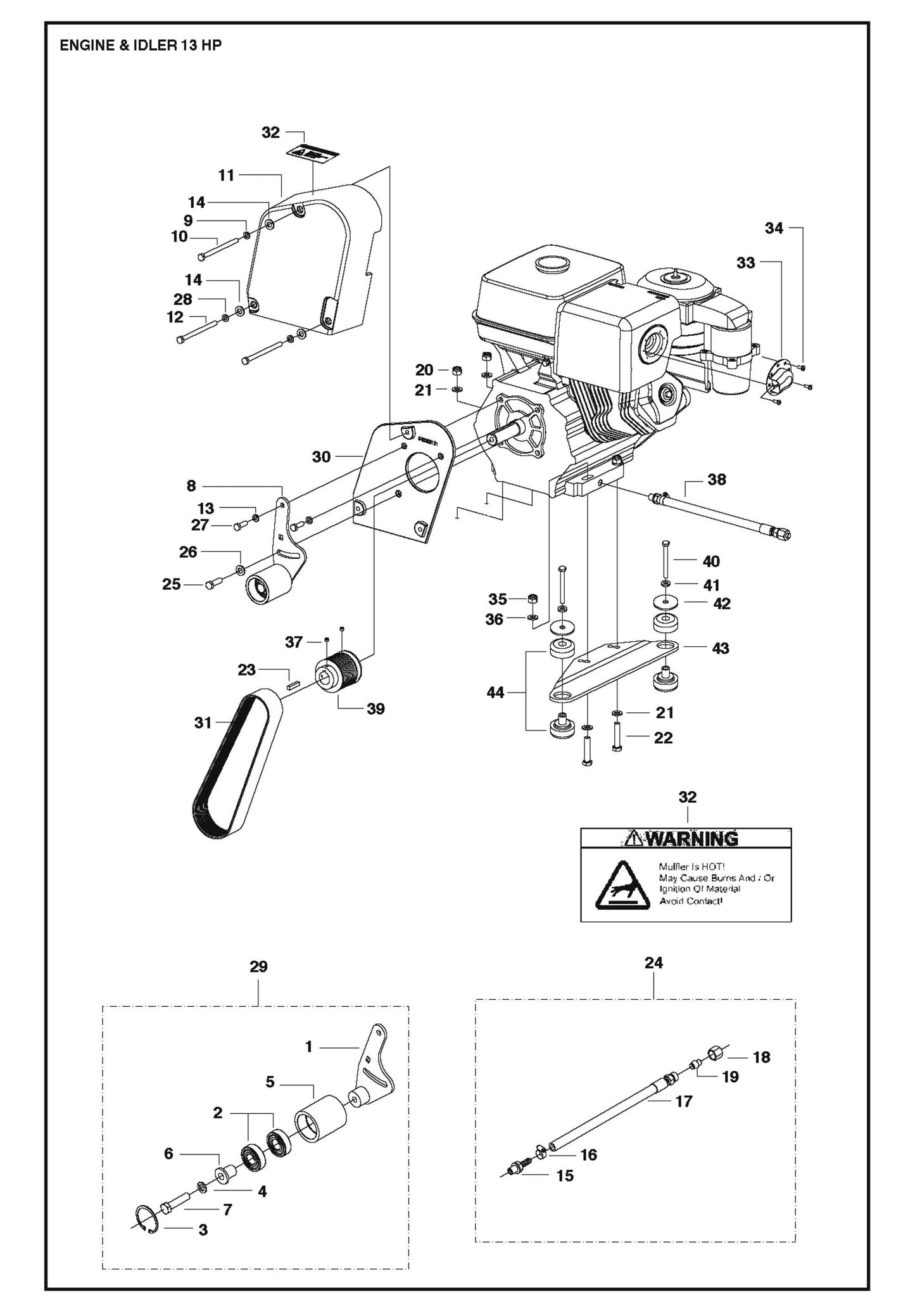 Engine and Idler13 HP For FS513 By Husqvarna