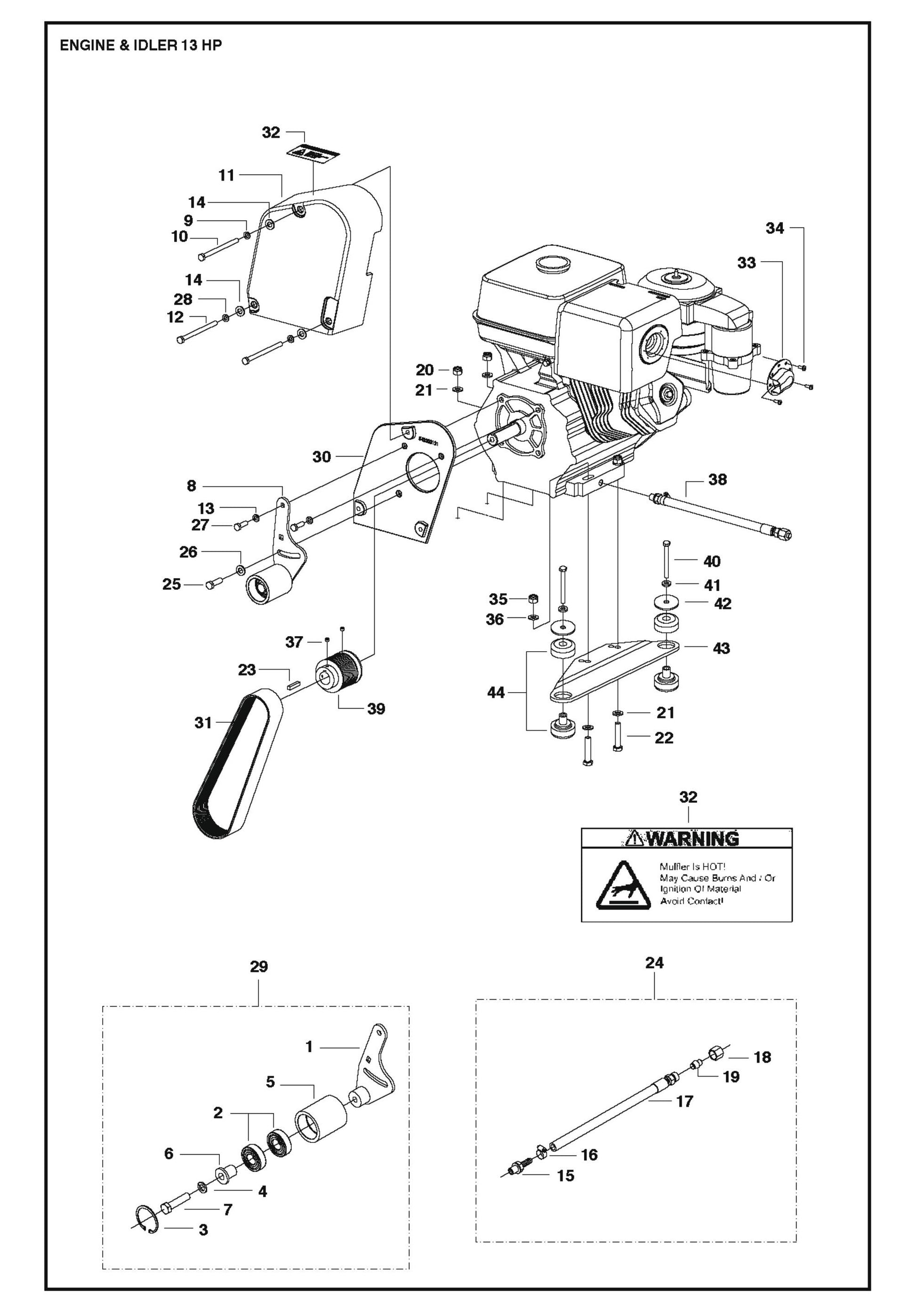 Engine and Idler13 HP For FS513 By Husqvarna