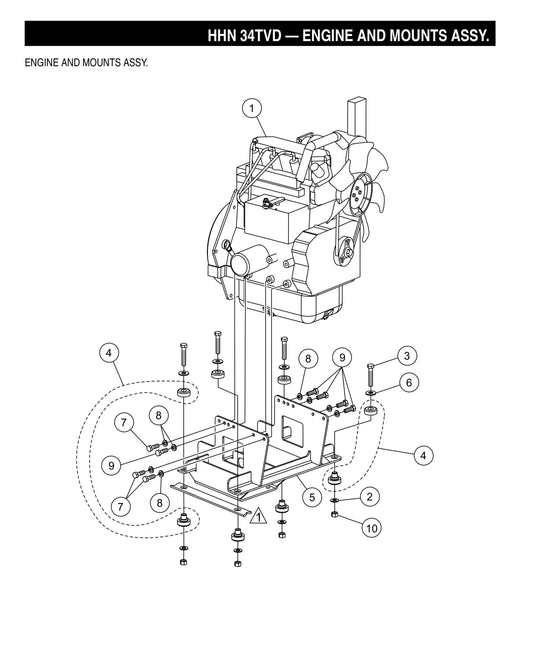 HHN-34TVD Engine and Mounts Assembly