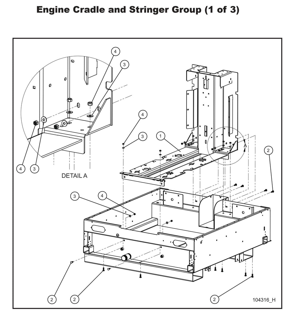 Engine Cradle and Stringer Group 1 Parts by Allmand