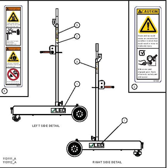 PORT-A-LITE English Dual Lamp LED Decal Group (3 of 3) parts by allmand