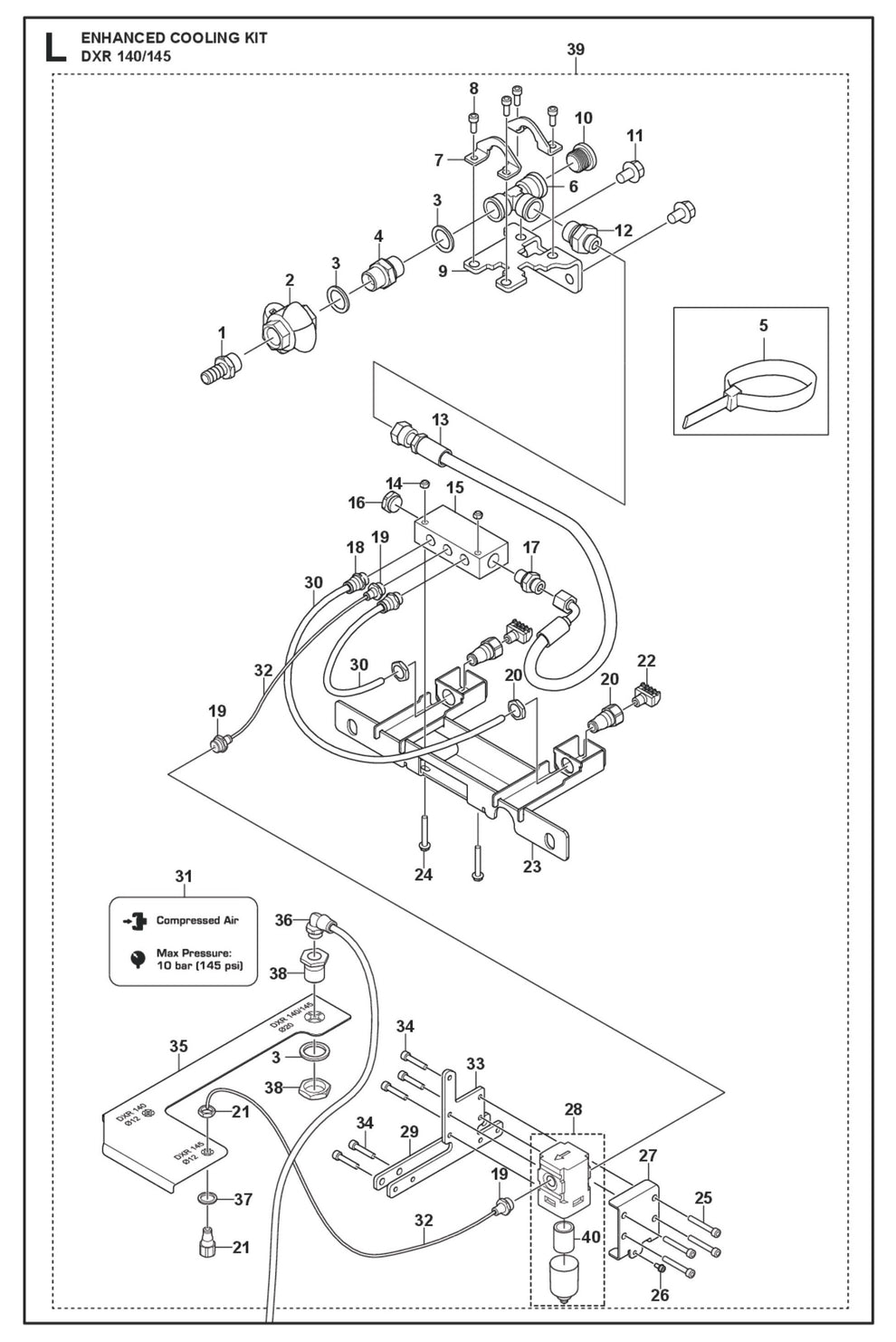 Enhanced Cooling Kit Parts for DXR 145 By Husqvarna