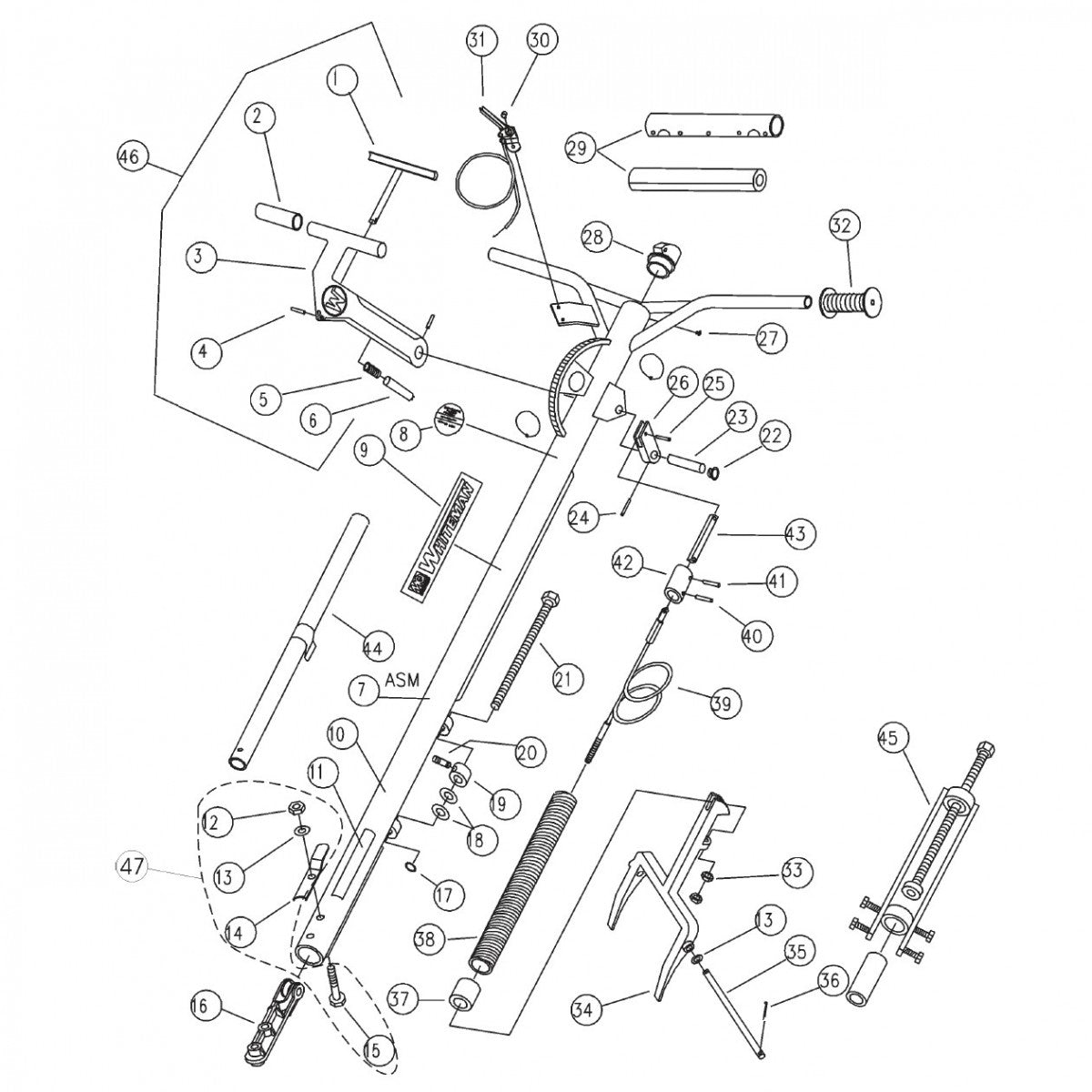 Quick Pitch™ Handle Assembly for Epoxy Series Trowels by Multiquip Whiteman