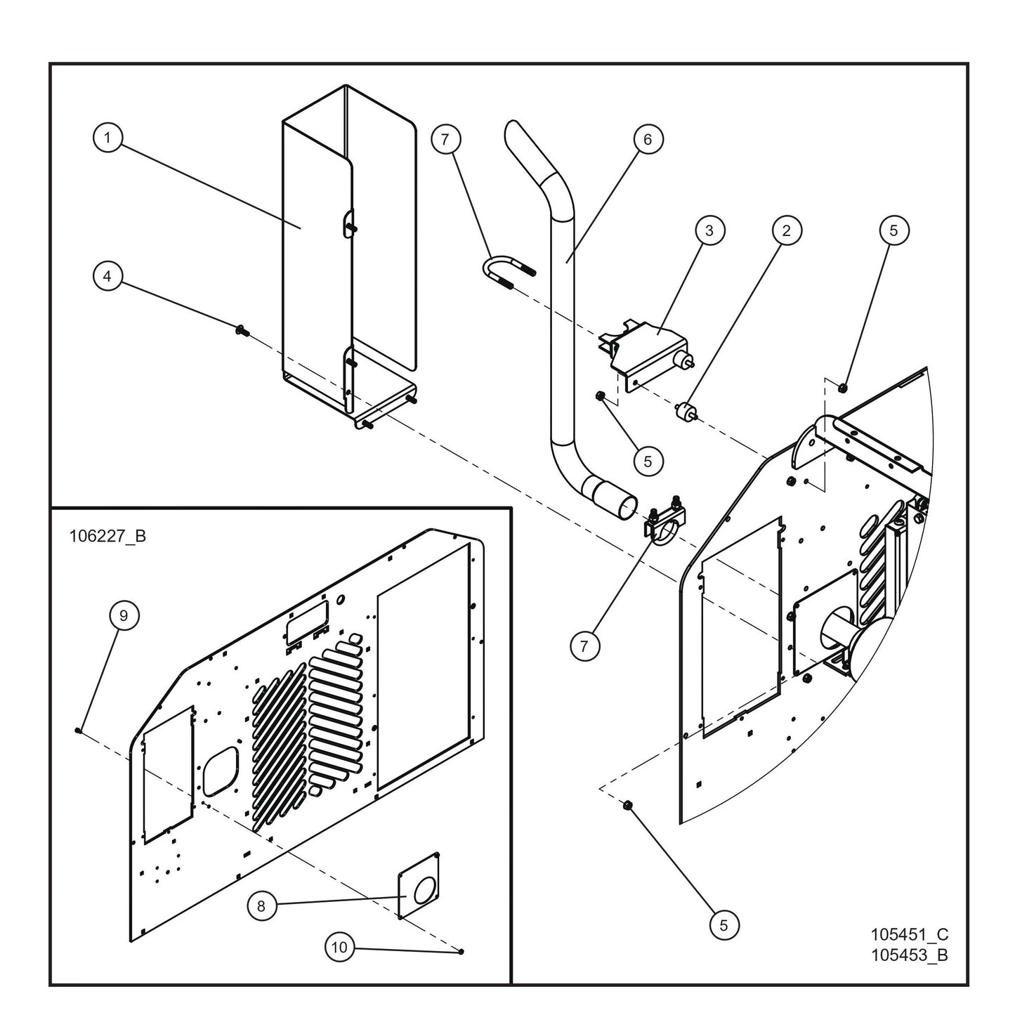 Exhaust Plate and Shield CAT/Kubota Parts By Allmand