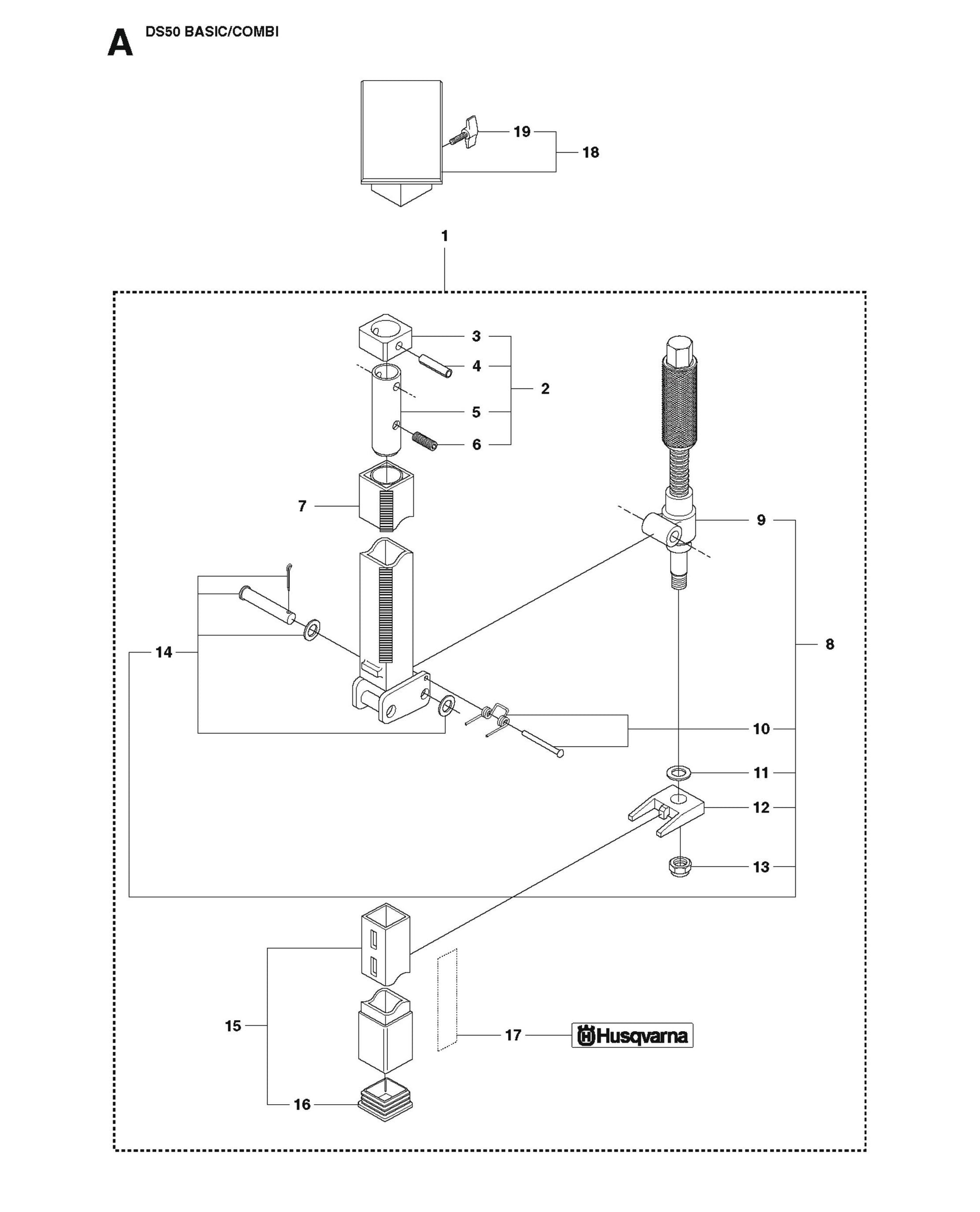 Expandable Collumn Parts for DS 50 Basic 2008-05 By Husqvarna