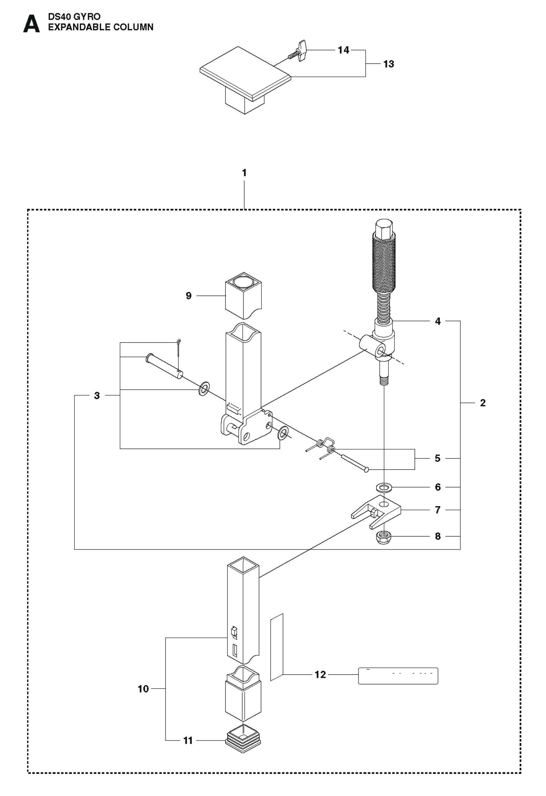 Expandable Column Parts for DS 40 Gyro By Husqvarna