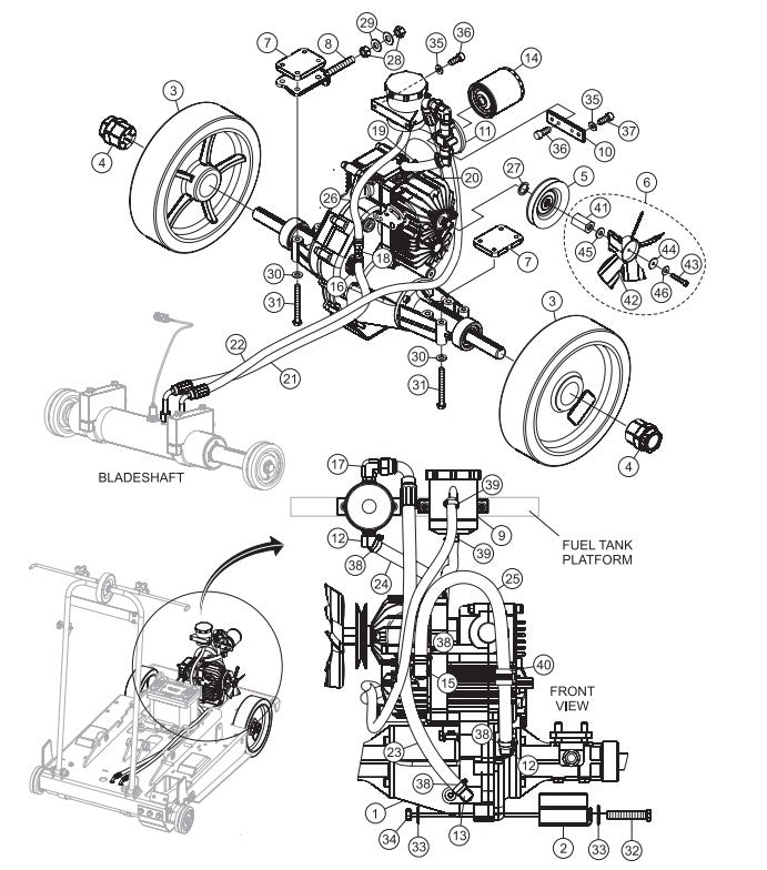 Drive Assembly Parts-SP605716, SP605720, SP605726, SP605730, SP605736 57 HP DEUTZ DIESEL ENGINE