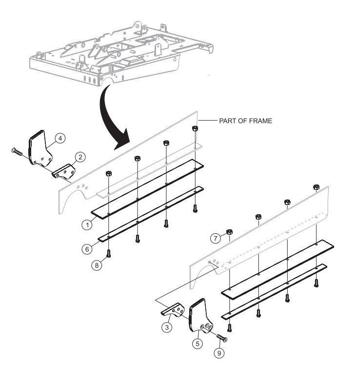 Blade Guard Mount/ Wiper Assembly Parts-SP605716, SP605720, SP605726, SP605730, SP605736 57 HP DEUTZ DIESEL ENGINE