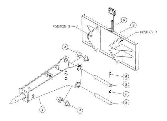 KF4 (Serial No.1001-5000) Two-Position (Pin-On) Quick Attach Bracket Assembly Parts