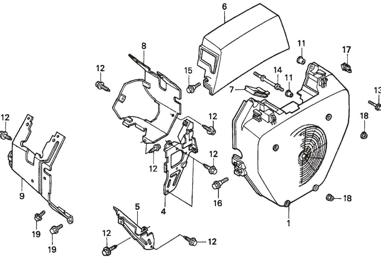 Honda GX620TXF2 Engine fan Cover Assembly Parts For SP2  Street Pro Series By Multiquip