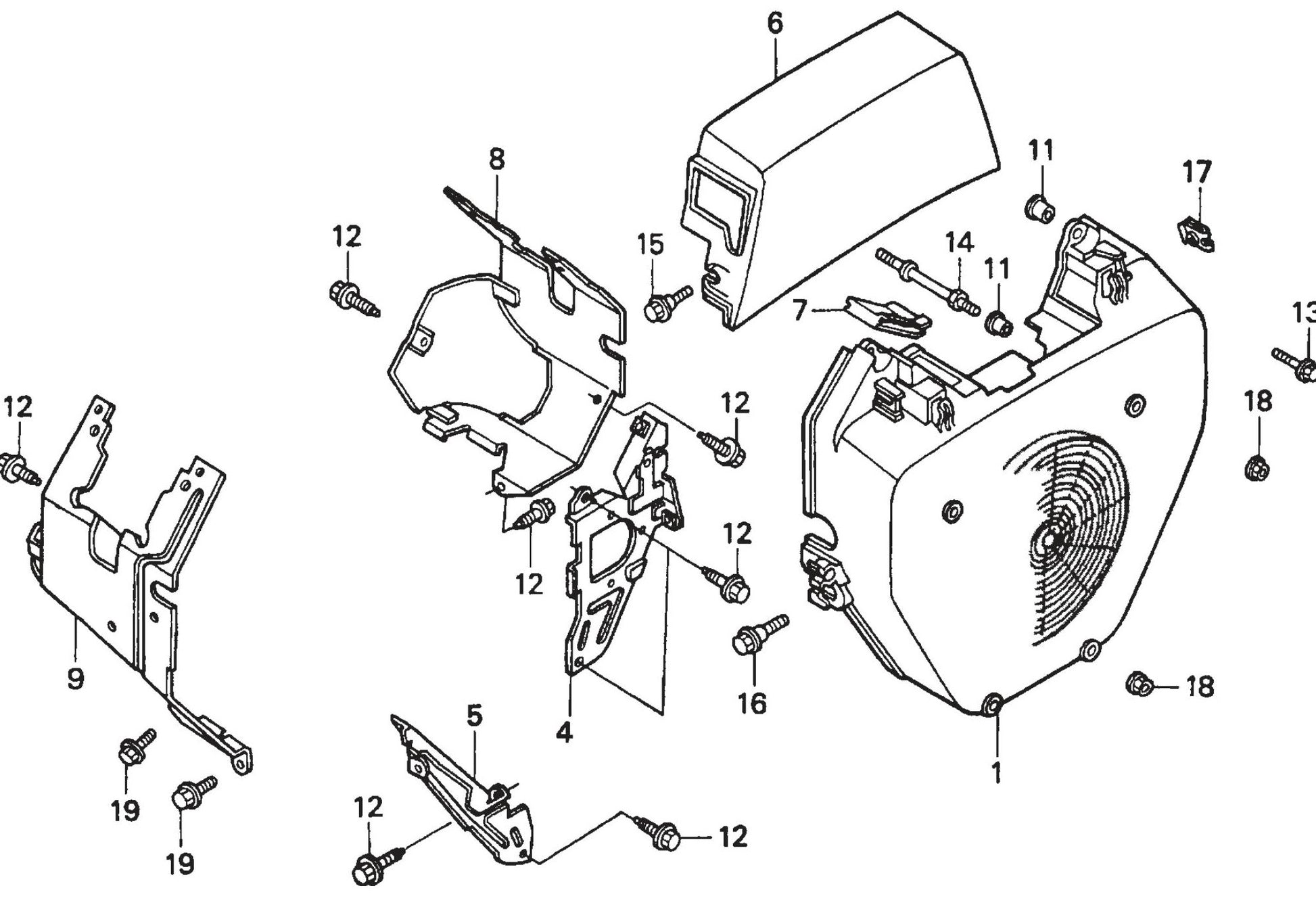 Honda GX620TXF2 Engine fan Cover Assembly Parts For SP2  Street Pro Series By Multiquip