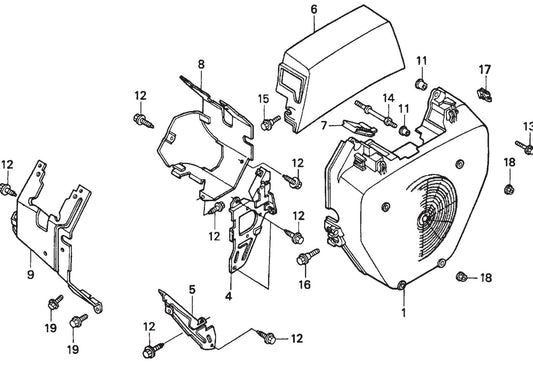 Honda GX620TXF2 Engine fan Cover Assembly Parts For SP2  Street Pro Series By Multiquip