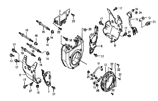 GA97HE GA9.7HE—HONDA GX610K1VD/U1VD ENGINE —Fan Cover Assembly Parts By Multiquip