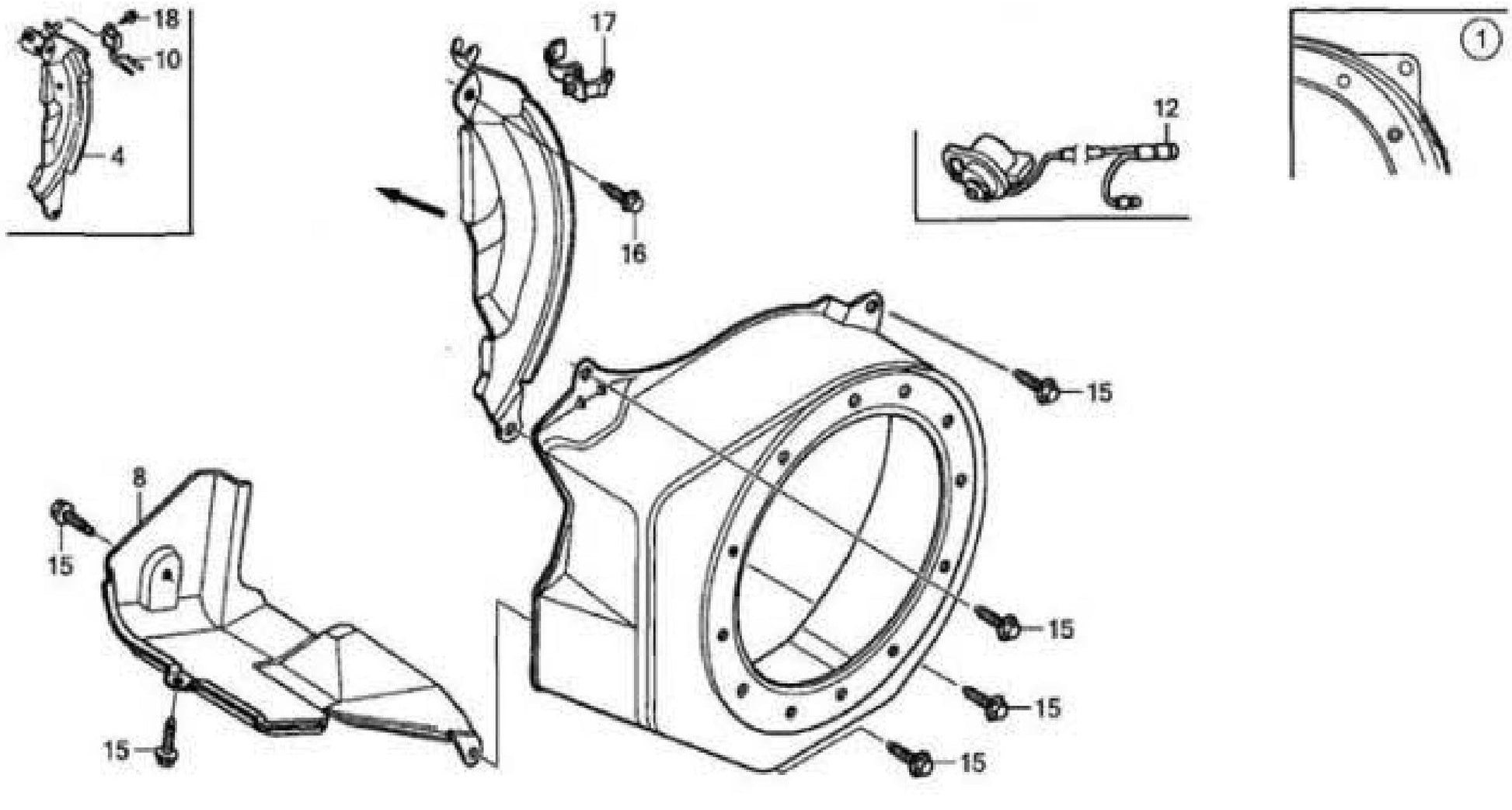 Fan Cover Assembly Parts For MAC5501G Air Compressor By Makita