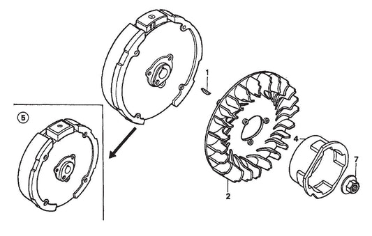 HONDA GX200QXC9 Flywheel Assembly Parts For FCG1-6HA Series by Multiquip