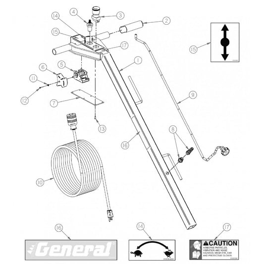 FCS18 Replacement Parts Diagram Operator Handle Assembly FCS18 Floor Covering Scraper [Beginning with Serial Number 166062] Parts By General Equipment