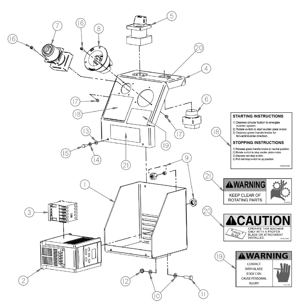 FCS18 Replacement Parts Diagram Electrical Control Box FCS18 Floor Covering Scraper [Beginning with Serial Number 166062] Parts By General Equipment