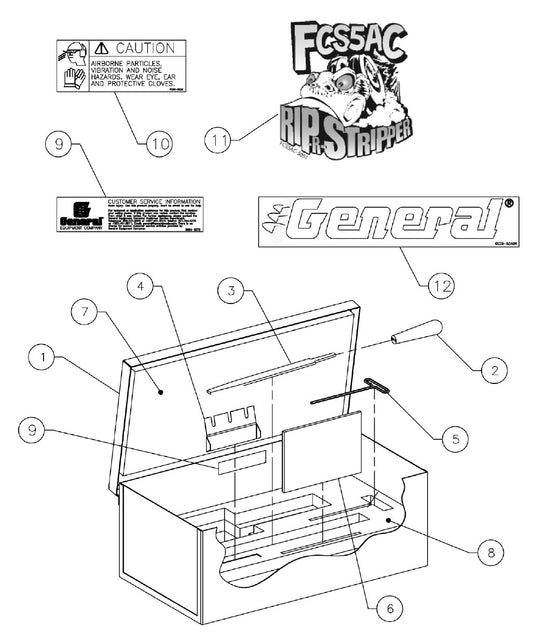 FCS5AC Floor Covering Scrapper Tool Box Parts by General Equipment