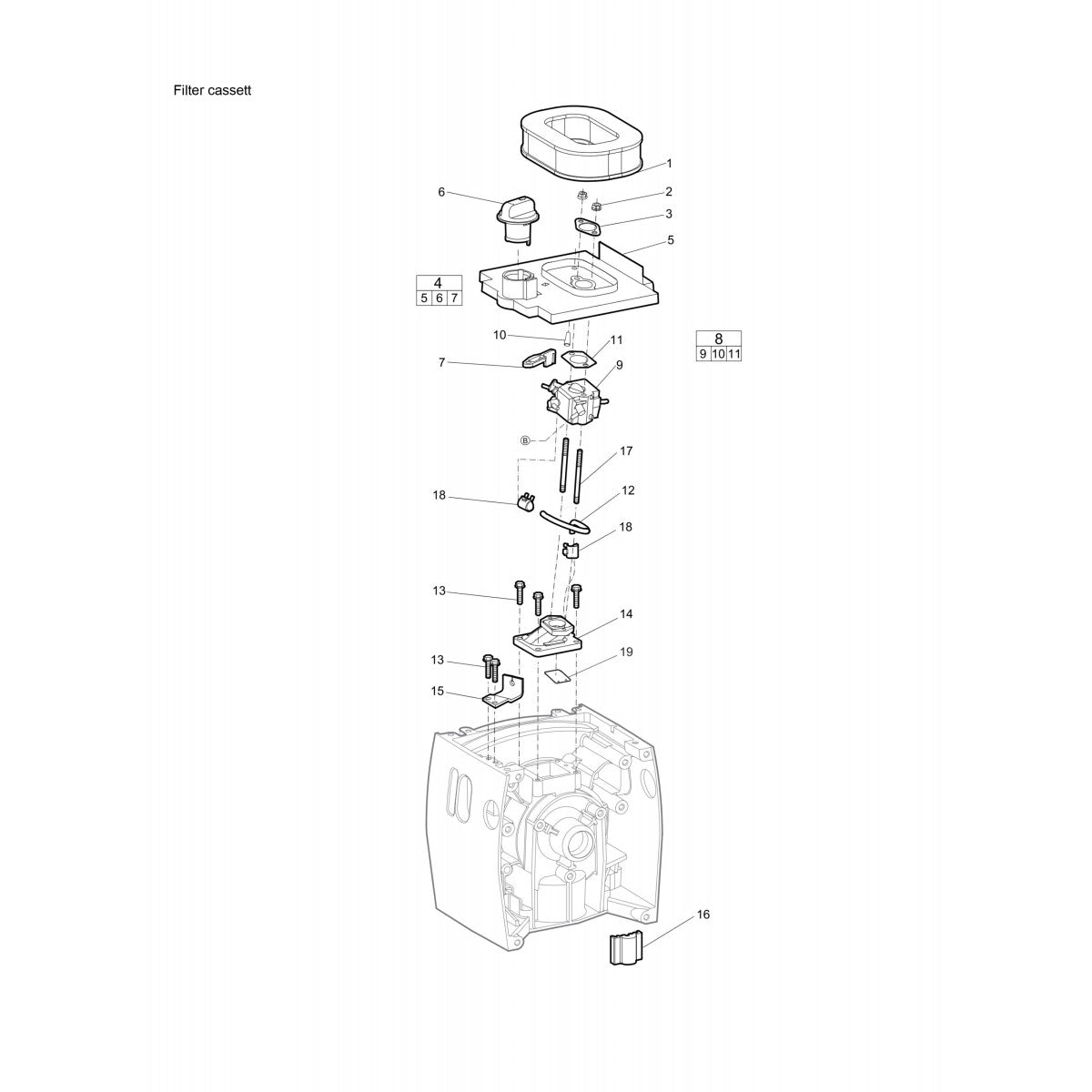 CP Red Hawk Filter Cassette Petrol Breaker Parts By Chicago Pneumatics