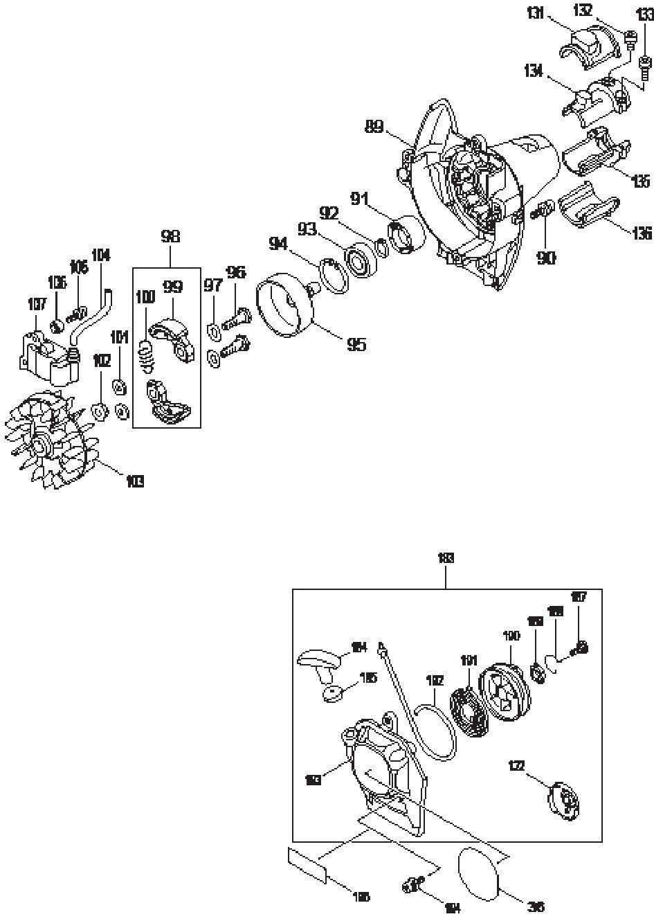 Flywheel, Clutch, Starter Assembly Parts For EM2650UH Gas Brush Cutter by Makita