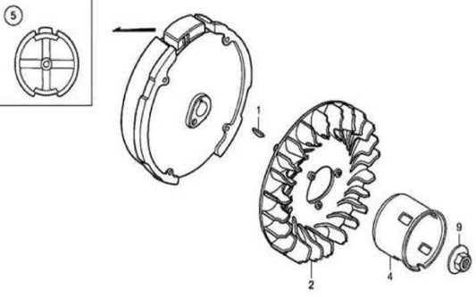 Flywheel Assembly Parts For MAC5501G Air Compressor By Makita