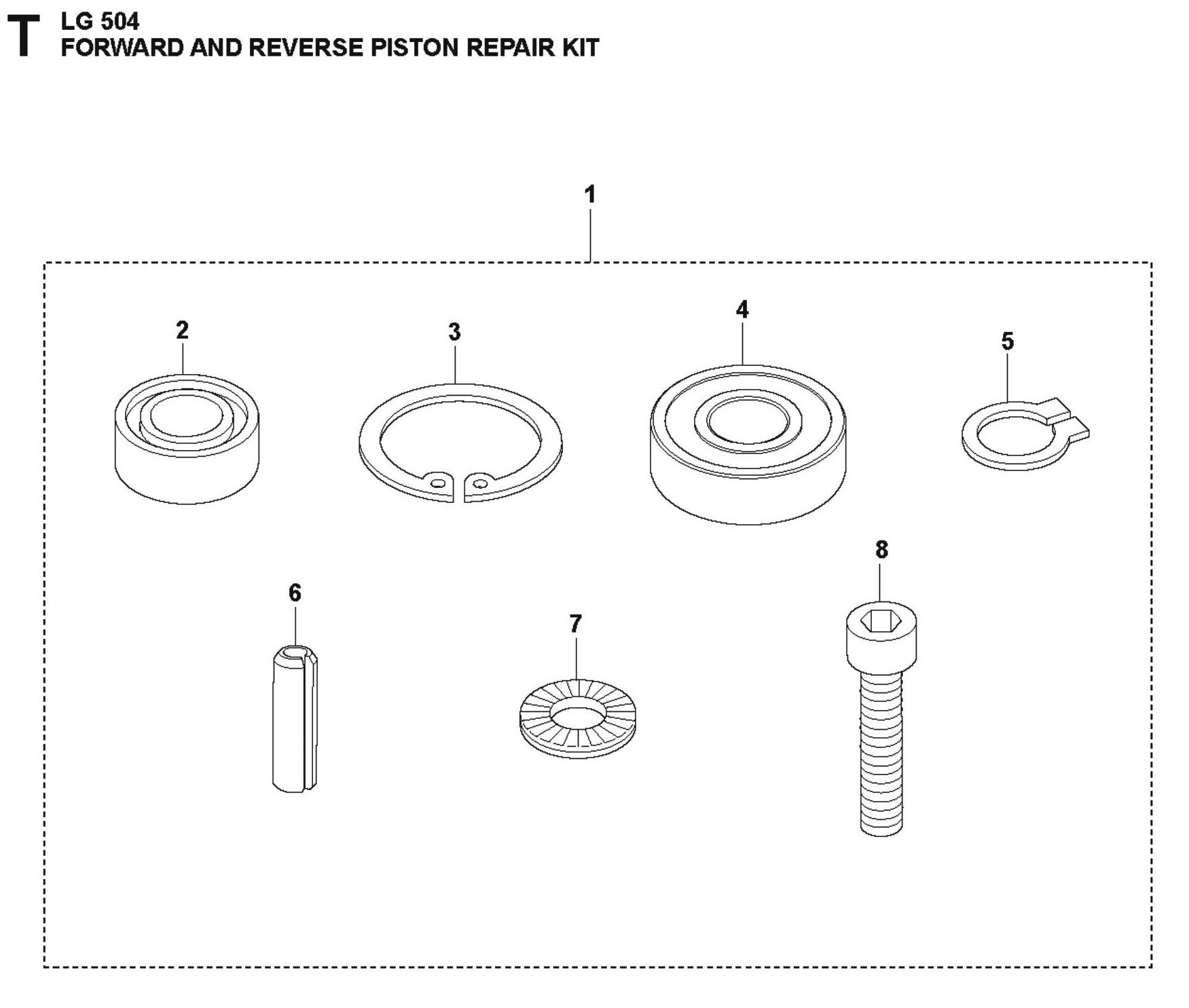 Forward And Reverse Piston Repair Kit Parts For LG 504 Reversible Plate Compactor By Husqvarna
