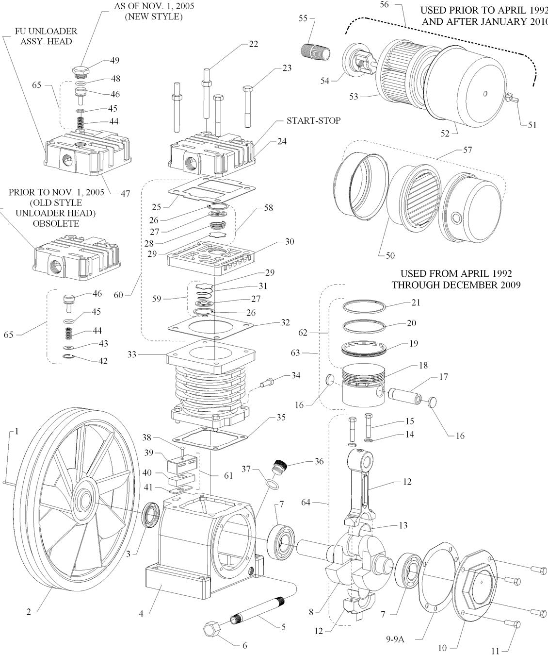 1 F And FU  Single Stage Air Compressor Pump By Jenny Products