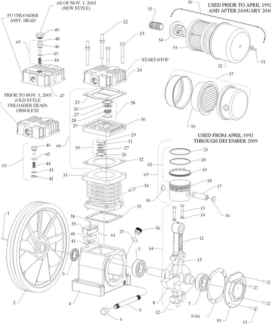 1 F And FU  Single Stage Air Compressor Pump By Jenny Products