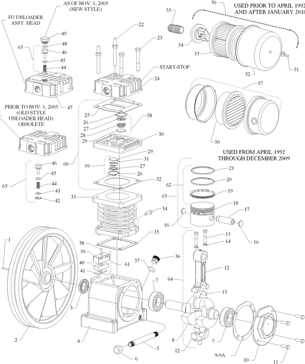 1 F And FU  Single Stage Air Compressor Pump By Jenny Products