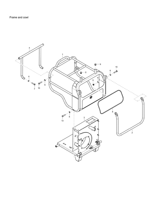 PAC E 6 s/n BGF000001 Hydraulic Power Pack Frame And Cowl Assembly Parts By Chicago Pneumatics 