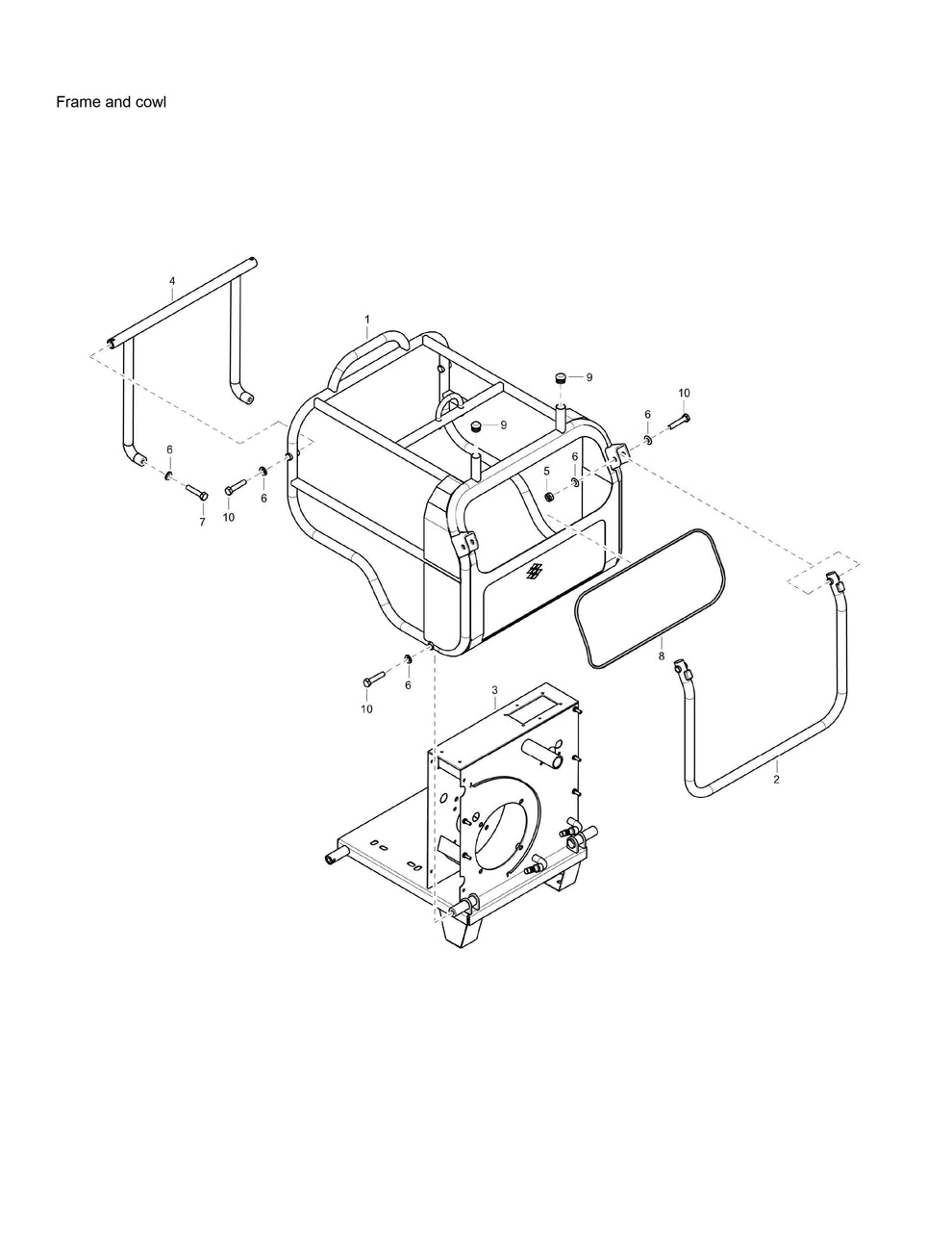 PAC E 6 s/n BGF000001 Hydraulic Power Pack Frame And Cowl Assembly Parts By Chicago Pneumatics 