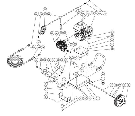CA-2403-2MMH (sn:0-99999999) Frame Assembly Parts by Mi-T-M