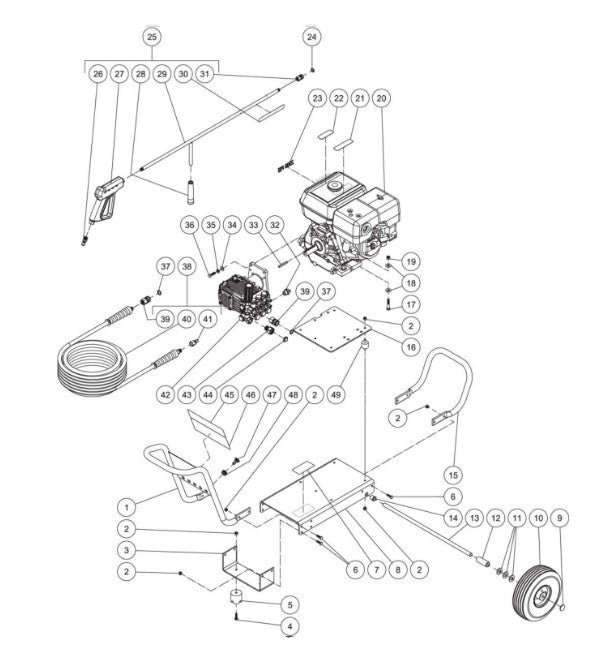 CA-2504-0MHB, CA-2504-0MRB (sn:10751894-10761652) Frame Assembly Parts BY Mi-T-M
