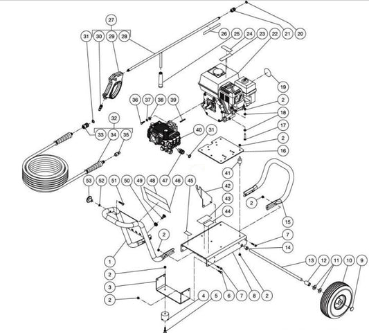 CA-2703-1MMH/1MMK (sn:10863747-99999999), CA-2703-1MMM (sn:0-99999999) Frame Assembly Parts by Mi-T-M