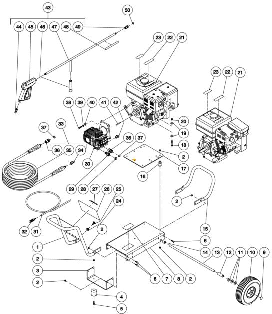 CA-3003-0MRB/0MHB (sn:0-10173072) Frame Assembly Parts by Mi-T-M