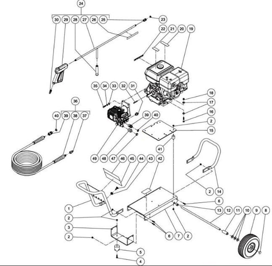 CA-3003-0MHB/0MRB/0MKB (sn:10173073-10744702) Frame Assembly Parts by Mi-T-M