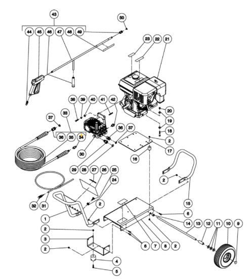 CA-3304-0MHB (sn:0-10173072) Frame Assembly Parts By Mi-T-M