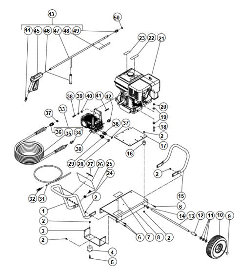 CA-3504-0MHB (sn:0-10168073) Frame Assembly Parts by Mi-T-M