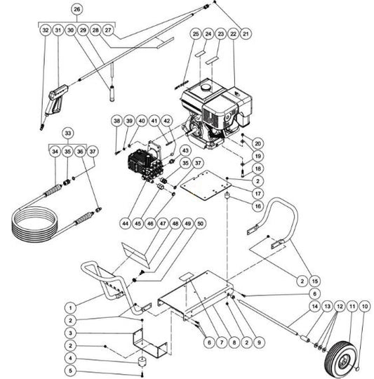CA-4004-0MHB (sn:0-10741768), CA-4004-0MHB (sn:10741769-10754656) Frame Assembly Parts by Mi-T-M